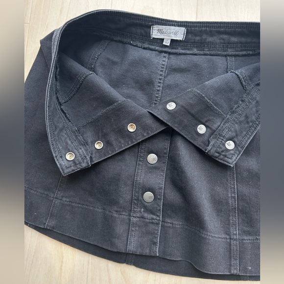 Madewell Metropolis Snap Jean Skirt Rawley Black Size 6 - Picture 10 of 11